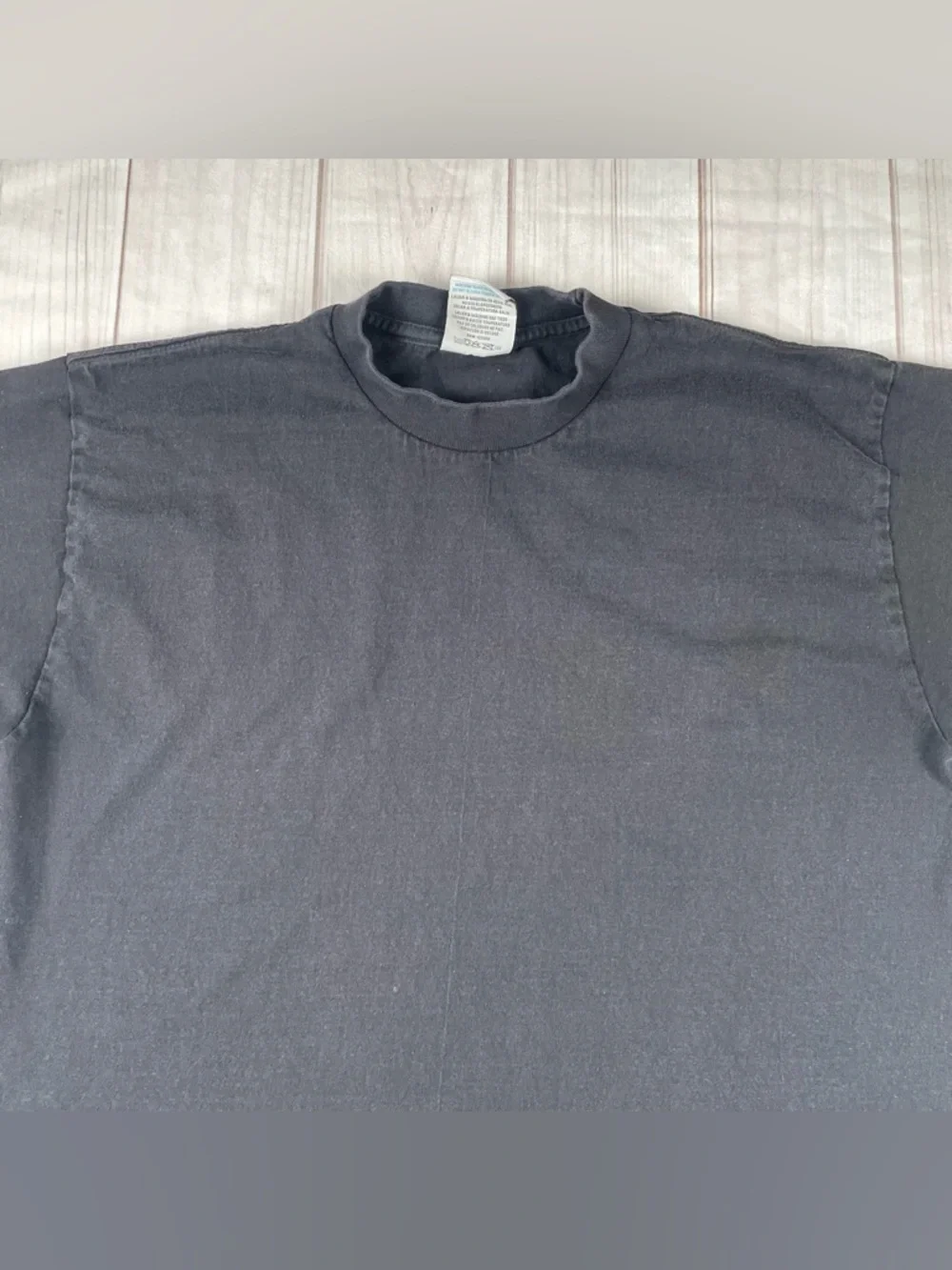 Vintage Pro Club T Shirt Mens L Black Crew Blank Tee Heavyweight Made in USA 90s - Picture 2 of 10